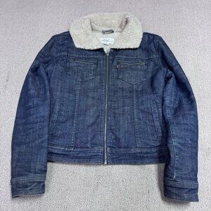 Levi’s Jacket Blue Denim Fleece Lined Women’s Size Large
